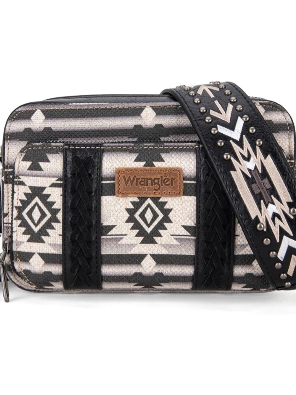 Wrangler Crossbody Bag for Women Boho Aztec Small Multi Pocket Crossover Purse